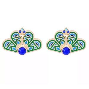 Peacock plume stud Earrings